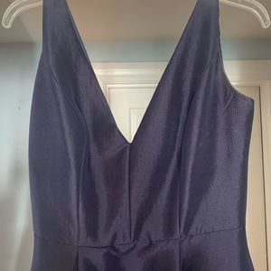 Taffeta high low ball gown with wide lace